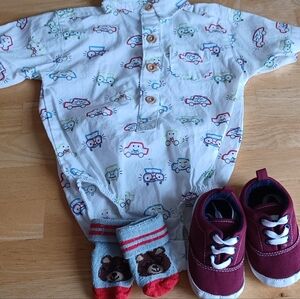 Onesie with Sock and Shoe Set